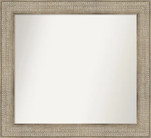 Miniatura 117 de Amanti Art Espejo de baño plateado para sobre fregadero, 26 x 26 pulgadas, espejo cuadrado de níquel pulido, marco de madera tradicional mediano, se
