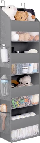Miniatura 9 de GRANNY SAYS Organizador sobre la puerta, 5 estantes detrás de la puerta con 8 bolsillos y ventana transparente, anti inclinación, almacenamiento