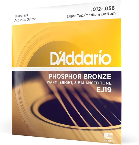 Miniatura 8 de Cuerdas para guitarra acústica de bronce fosforado D'Addario, blanco negro rojo azul