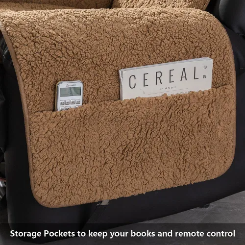 Miniatura 2 de STONECREST - Funda para silla reclinable, funda de sherpa, se mantiene en su lugar (Cholate, reclinable regular de 23 pulgadas)