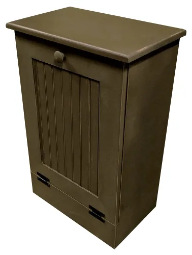 Miniatura 11 de Soporte para cubo de basura/reciclaje de basura rebatible de madera, Pino, S Sólido - Cottage White