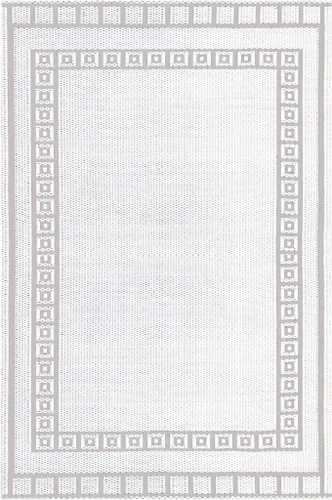 Miniatura 10 de Mad Mats® Alfombra geométrica para exteriores, tapete de plástico reversible (4 x 6 pies, tejido de cesta, piedra blanca)