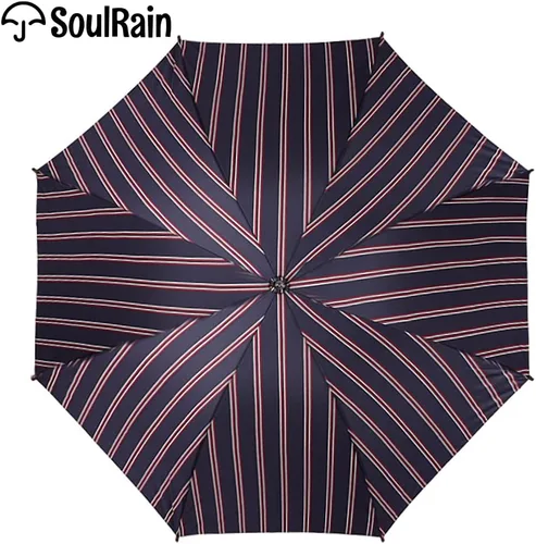 Miniatura 2 de SoulRain Paraguas clásico con mango de madera de 48 pulgadas, apertura automática, resistente al viento, transparente, irrompible, paraguas