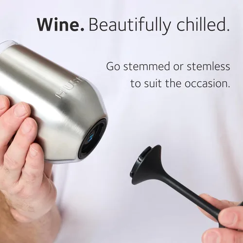 Miniatura 2 de Huski Vaso de vino 2.0 NUEVO Diseño galardonado con tallo desmontable Copa de vino de acero inoxidable premium con tapa Vaso con triple