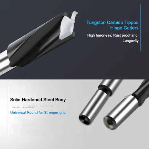 Miniatura 5 de Broca Forstner de carburo de 1/4 pulgada, broca Forstner con punta de carburo de 6 mm para madera dura, juego de sierras de perforación para madera