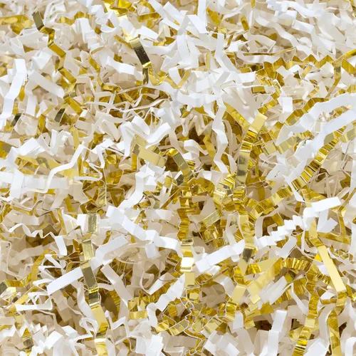 Miniatura 12 de Wowxyz Papel de corte arrugado de 2 libras, papel triturado de color blanco arrugado – Caja de regalo, cesta de relleno de bolsa, relleno de confeti