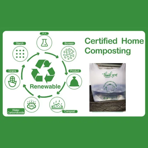 Miniatura 5 de (Grande) Bolsas de compras compostables certificadas por OrangeBio para el hogar, 200 unidades, 12 x 6 x 20 pulgadas (extragruesas), capacidad
