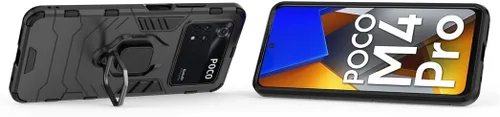 Miniatura 2 de MaiJin Compatible con funda Xiaomi Mi Poco M4 Pro 4G, soporte de anillo de metal a prueba de golpes (funciona con soporte magnético para automóvil)