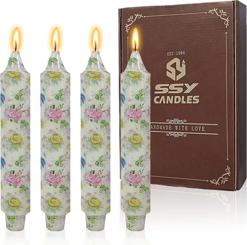 Miniatura 103 de Candelabros cortos de 5 pulgadas con velas cónicas verde oscuro, 4 piezas para cena, hogar, boda, fiesta, decoración