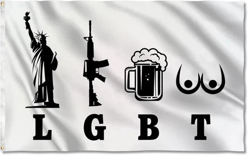 Miniatura 9 de Liberty Guns Beer Tittes - Póster divertido de pared de cueva de hombre duradero de 3 x 5 pies con ojales de latón. Este hermoso cartel entretenido
