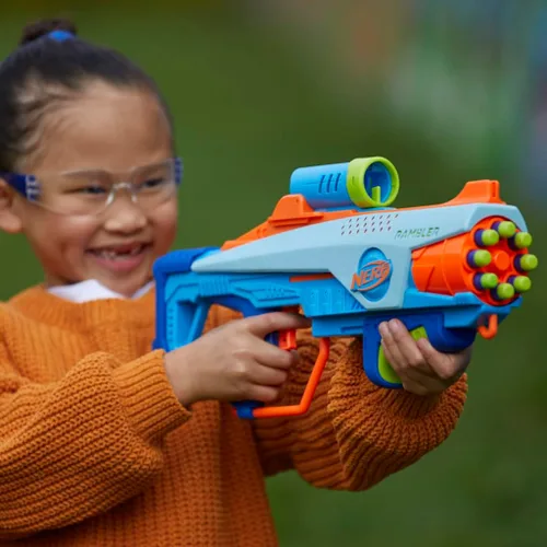Miniatura 4 de Elite Junior Rookie Pack, lanzador de espuma de juguete fácil de jugar, 32 dardos Nerf Elite, 4 objetivos, Nerf Blasters para juegos al aire libre