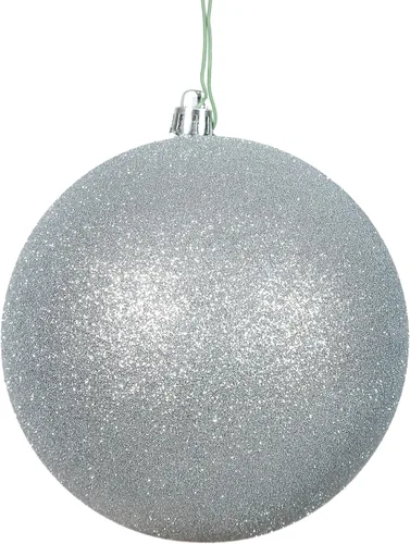 Miniatura 18 de Vickerman Adorno de bola de Navidad inastillable con acabado de lentejuelas con tapa perforada, 6 por bolsa, 4 pulgadas, color negro