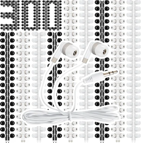 Miniatura 10 de Kigeli Paquete de 300 auriculares a granel con cable para aulas, niños, coloridos en el oído, estudiantes, auriculares con conector de 0.138 in