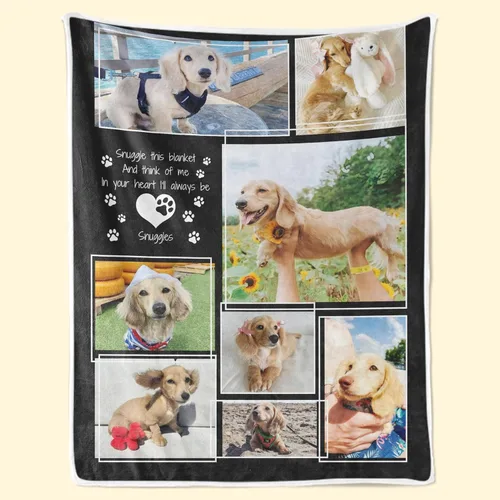 Miniatura 7 de Manta conmemorativa personalizada para perros, mantas personalizadas con fotos de mascotas, regalos conmemorativos para perros por la pérdida