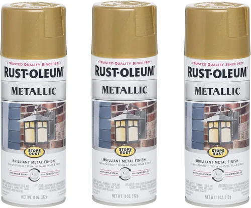 Miniatura 22 de Rust-Oleum 313142 Stops Rust Pintura en Aerosol Metálica, 11 onzas, Bronce Champán