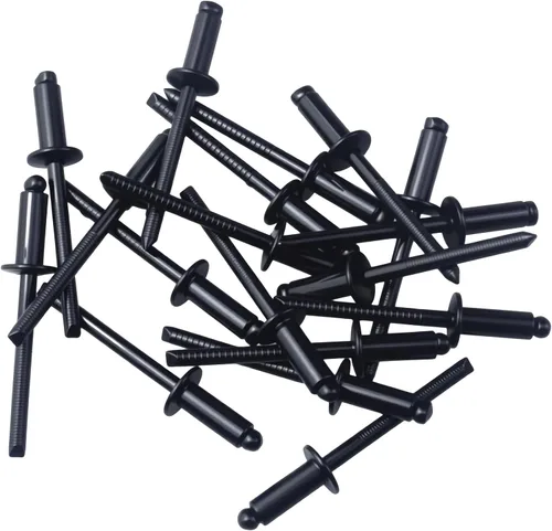 FDXGYH 50 remaches de acero inoxidable de 1/8 x 1/2 pulgada (0.126 x 0.472 in) remaches ciegos sólidos [negro]