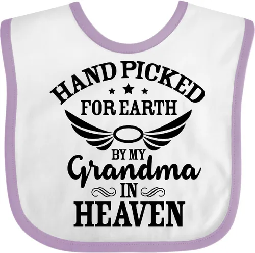 Miniatura 24 de inktastic Handpicked for Earth By My Grandma in Heaven Angel Wings Baby Bib