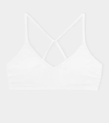 Miniatura 46 de CUPSHE - Parte superior de bikini para mujer; traje de baño superior con diseño cruzado, tirantes delgados y escote en V