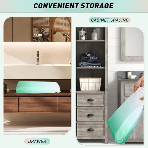 Miniatura 7 de Bañera plegable portátil para adultos, bañera de viaje plegable para campamento, hogar y spa, ahorro de espacio, PVC duradero (gradiente verde)