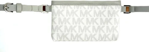 Miniatura 2 de Michael Kors Mk Logo Cinturón de piel con cremallera, tamaño grande, color gris