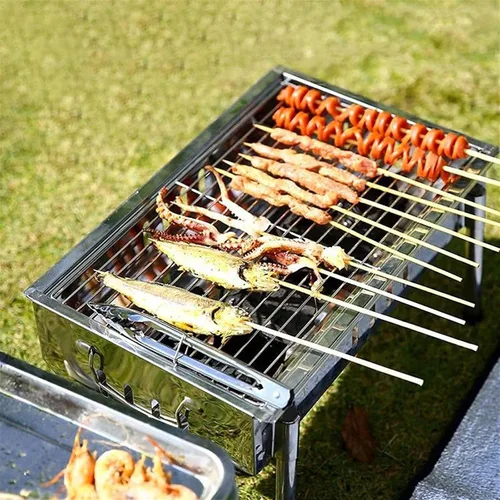 Miniatura 3 de Barbacoa Parrilla de carbón Parrilla de carbón Parrilla de carbón Hogar Interior Exterior Estufa de Camping Parrilla portátil de acero inoxidable