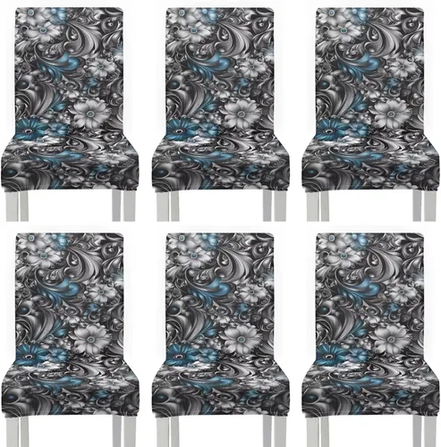 Miniatura 32 de Rnyleeg Red Rose Butterfly Chair Covers for Living Room No Arms Stretch Dining Chair Covers Set of 6 Soft Washable Kitchen Chair Protector Cover