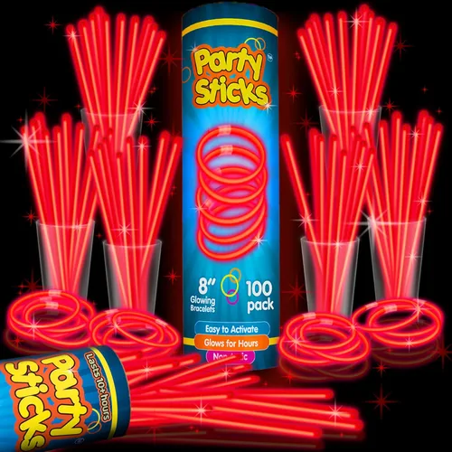 Miniatura 10 de PartySticks Paquete de 400 palos brillantes ultra brillantes para fiestas, 8 pulgadas que brillan en la oscuridad, recuerdos de fiesta de Halloween
