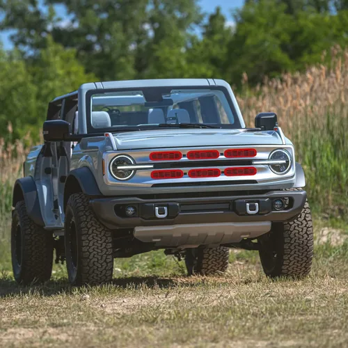 Miniatura 9 de Marco de cubierta de malla para parrilla delantera, insertos de parachoques delantero, accesorios de decoración con clip para Ford Bronco Offroad