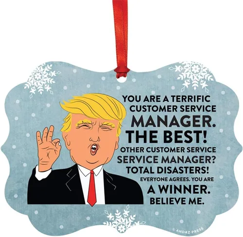 Miniatura 56 de Andaz Press Presidente Donald Trump Fancy Frame Recuerdo Adorno de Navidad Regalo de broma Ejecutivo de Cuenta, 1 paquete, Divertidas Ideas