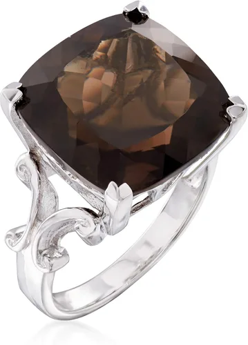 Miniatura 3 de Ross-Simons Anillo de cuarzo ahumado de 12.00 quilates en plata de ley