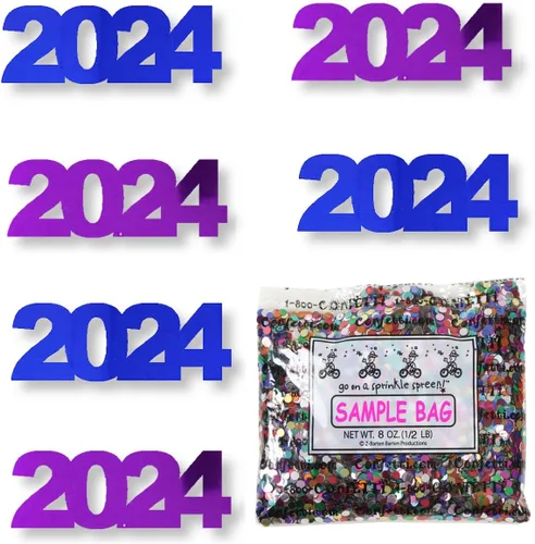 Miniatura 21 de Confetti Year 2024 Negro, Azul Royal Combo - 2 bolsas de media onza (1 oz)