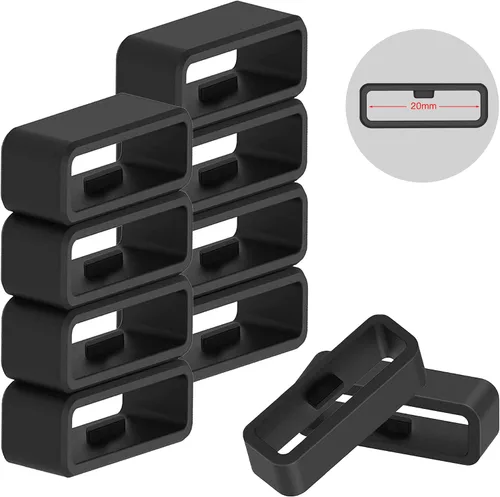 Miniatura 2 de Paquete de 10 correas de reloj compatibles con Garmin Vivoactive 3/Forerunner 645 245/Venu/Vivomove/Fenix 6S/Fenix 5S Band Keeper, 0.78 pulgadas