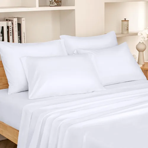 Miniatura 25 de HOMEIDEAS Sábanas de cama tamaño King – Juego de 6 piezas (dorado) – Sábanas de microfibra cepillada extra suave 1800, bolsillo profundo, sin