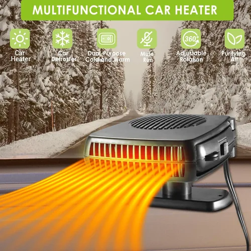 Miniatura 6 de Calentador de coche, 12V 200W Calentador portátil parabrisas desempañador y descongelador con calentamiento rápido y enfriamiento, ventiladores