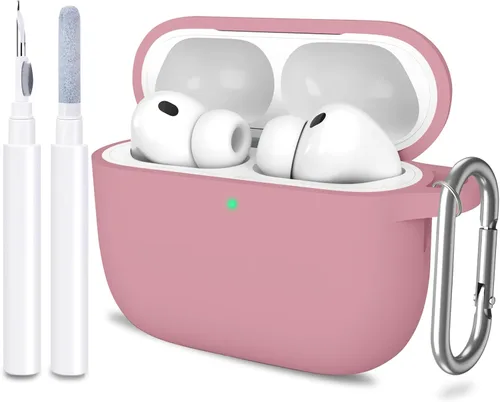 Miniatura 36 de Funda para AirPods Pro 3 con limpiador y protector de silicona suave con llavero para mujeres y hombres, funda para Apple AirPods Pro de 3ª Claro