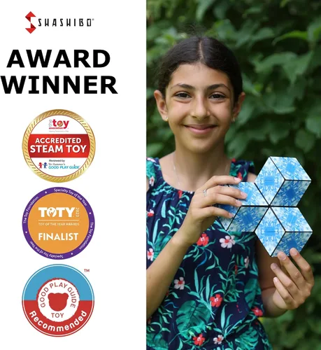 Miniatura 9 de SHASHIBO Anti Stress Cube - Award-Winning and Patented Infinity Cube with 36 Rare Earth Magnets - Extraordinary 3D Infinity Cube - Transforms into
