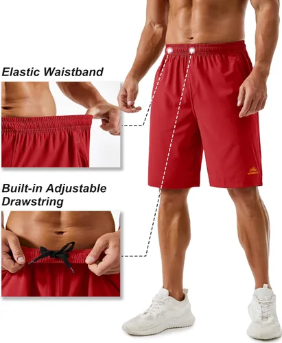 Miniatura 127 de TACVASEN Pantalones cortos deportivos para correr para hombre, 9 pulgadas, de secado rápido, pantalones cortos ligeros de verano, 3 bolsillos