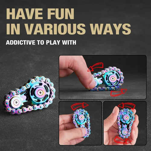 Miniatura 2 de Cadena de metal para la ansiedad, juguete giratorio para adultos, para oficina, hogar, aula, viaje, escritorio, reuniones, regalos para TDAH, TDA