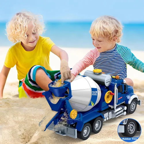 Miniatura 6 de Juguetes para Niños de 3 4 5 6 7 8 Años Niños, Camión Mezclador de Cemento Grande de 15 pulgadas, Juguete con Luces, Sonidos, Juguete de Vehículo