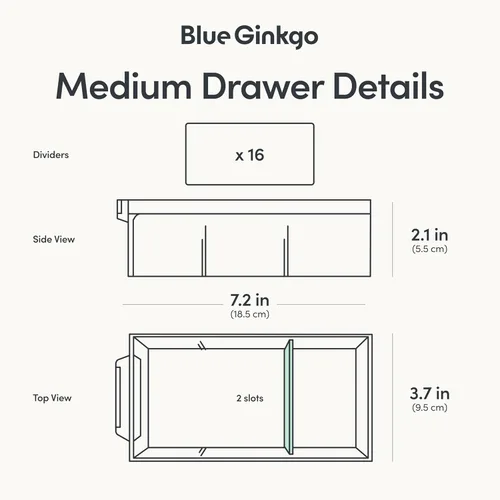 Miniatura 4 de Blue Ginkgo Gabinete mediano de 16 cajones, organizador transparente apilable para hardware, cuentas, ladrillos de plástico, oficina y Gris