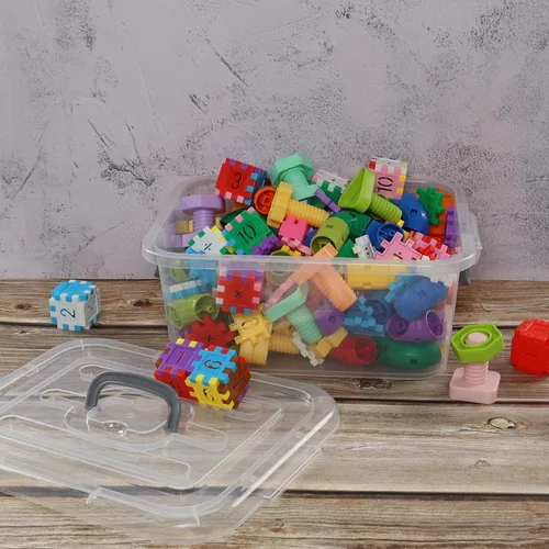 Miniatura 6 de Caja de almacenamiento transparente de plástico de 8 L, 2 cajas de cierre de almacenamiento con tapa