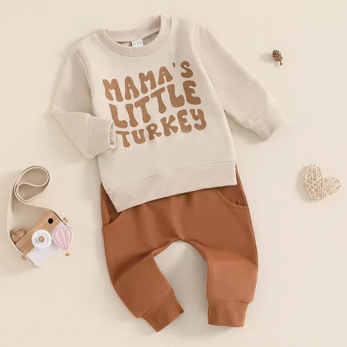 Miniatura 97 de BemeyourBBs Conjunto divertido de sudadera y pantalones de manga larga con letras divertidas para bebé niño y niño