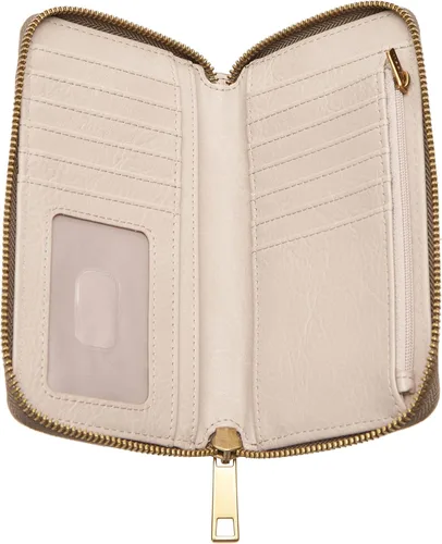 Miniatura 5 de Fossil Logan Cartera de piel con bloqueo RFID, tamaño medio, con cremallera y correa de muñeca