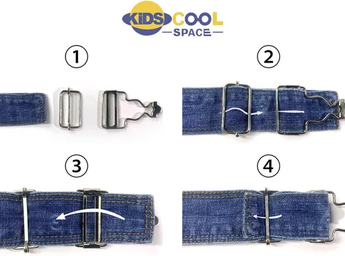 Miniatura 6 de KIDSCOOL SPACE Pantalones de mezclilla ajustados para bebés y niños pequeños, overol de mezclilla con bolsillo grande rasgado