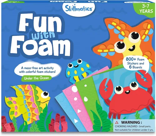 Skillmatics Kit de Arte con Pegatinas de Espuma - Bajo el Océano, Diversión Sin Desorden para Niños, Más de 800 Pegatinas de Espuma 3D, Kits de