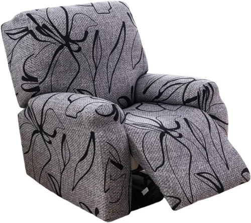 Miniatura 22 de KRFOONN Fundas elásticas para sillón reclinable con estampado, fundas para sillas reclinables de 4 piezas, fundas para sillón reclinable Lazy Boy