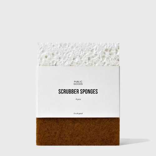 Public Goods Esponja para fregar | Esponjas de limpieza y fregado para platos y fregadero de cocina | Esponjas naturales a base de plantas | Paquete
