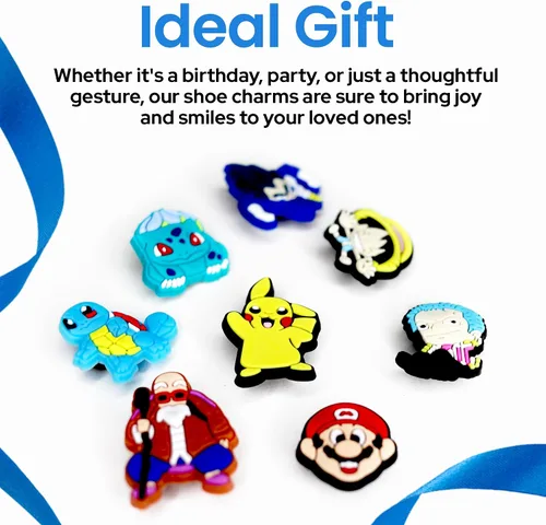 Miniatura 7 de 50 dijes para zapatos unisex seleccionados para adultos, decoración para zapatos, zapatos zuecos, pulsera, pulsera y regalo de fiesta, Caucho, Na