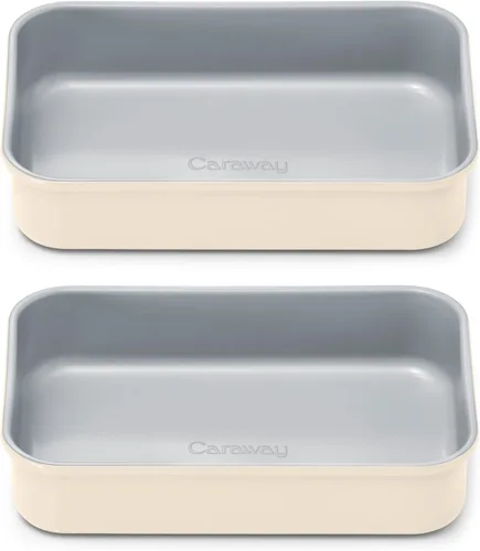 Miniatura 17 de Caraway Sartén rectangular de cerámica antiadherente de 9 x 13 pulgadas, revestimiento de cerámica naturalmente resbaladizo, no tóxico, libre