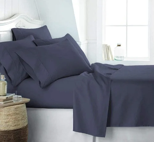 Miniatura 20 de LaxLinen Sábanas Aqua Solid Full, 1 sábana bajera de bolsillo extra profundo para colchones de 18 a 24 pulgadas, calidad egipcia elástica, 600 hilos